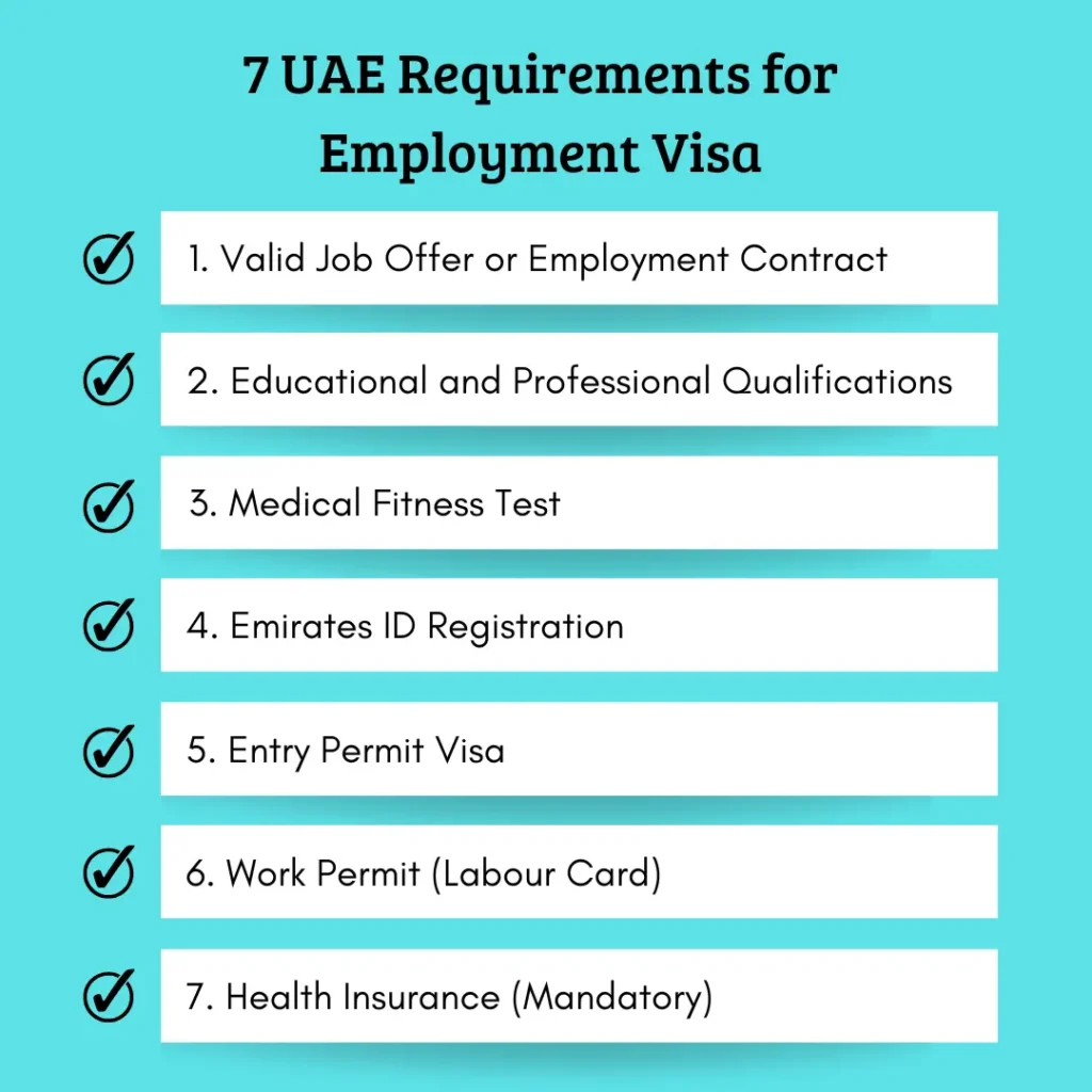 UAE Requirements for Employment visa